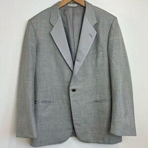 Vintage Yves Saint Laurent Mens 42R Grey Wool Blend Classic Cut Blazer Jacket
